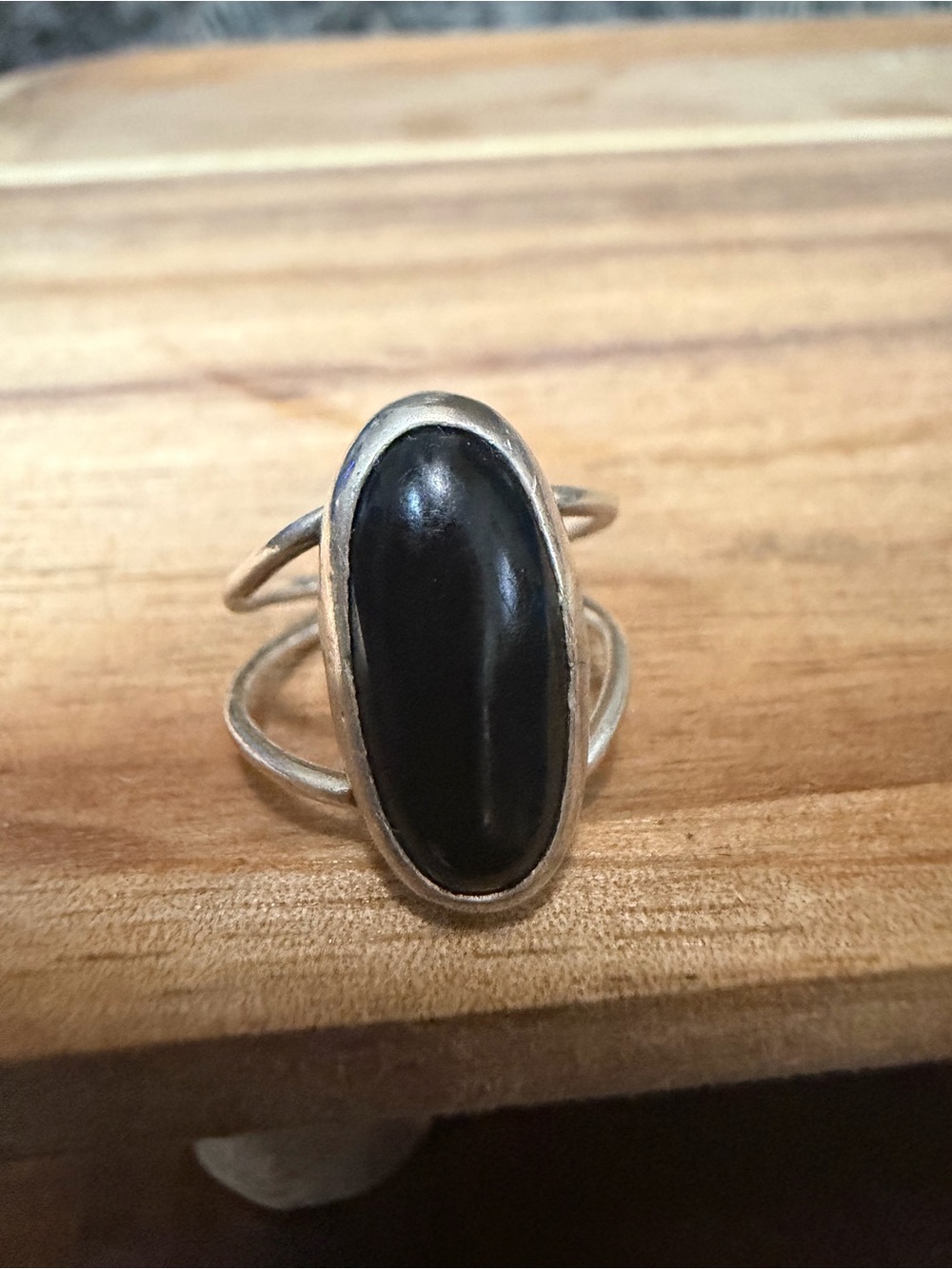 Sterling Silver Black Onyx Oval Statement Ring - Women Jewelry